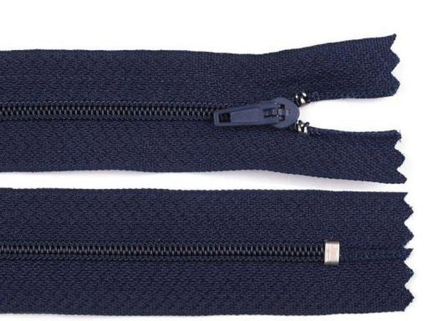 Reißverschluss spiralförmig 3 mm, 30 cm, nicht teilbar, Dunkelblau
